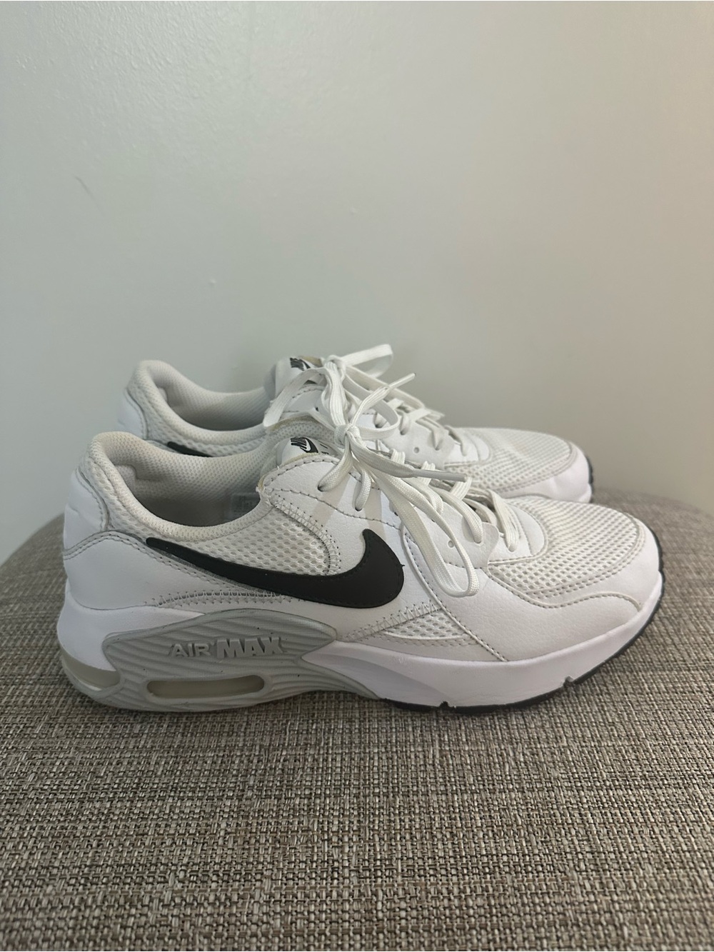 Nike Women's White Sneakers with Black Swoosh